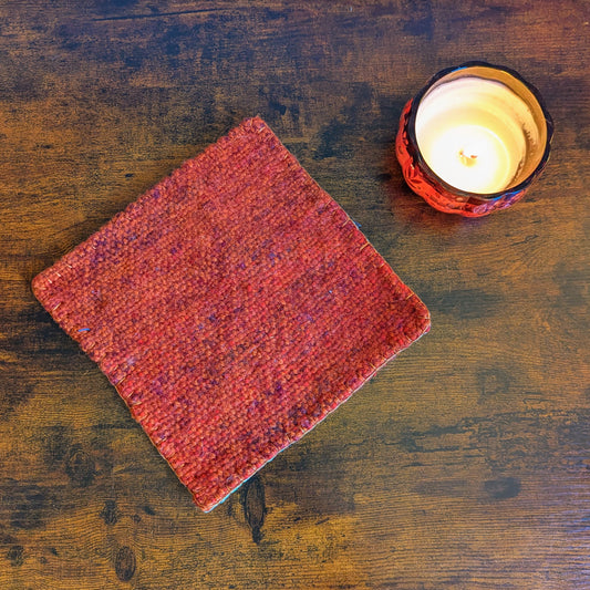 Fire Opal Handwoven and Felted Trivet