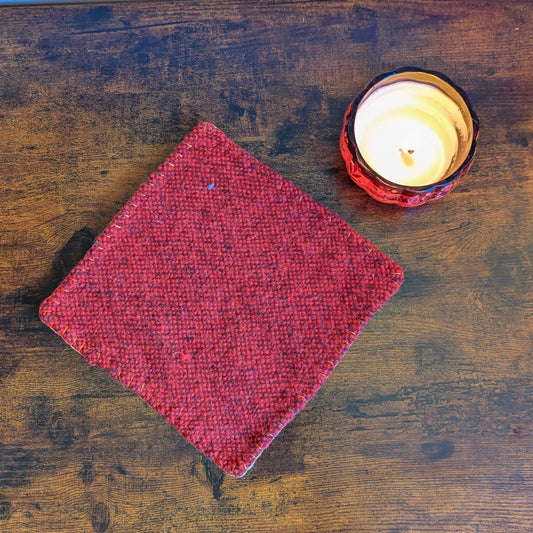 Brick Red Handwoven and Felted Trivet