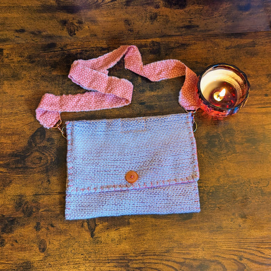 Coral Pink Handwoven Shoulder Bag