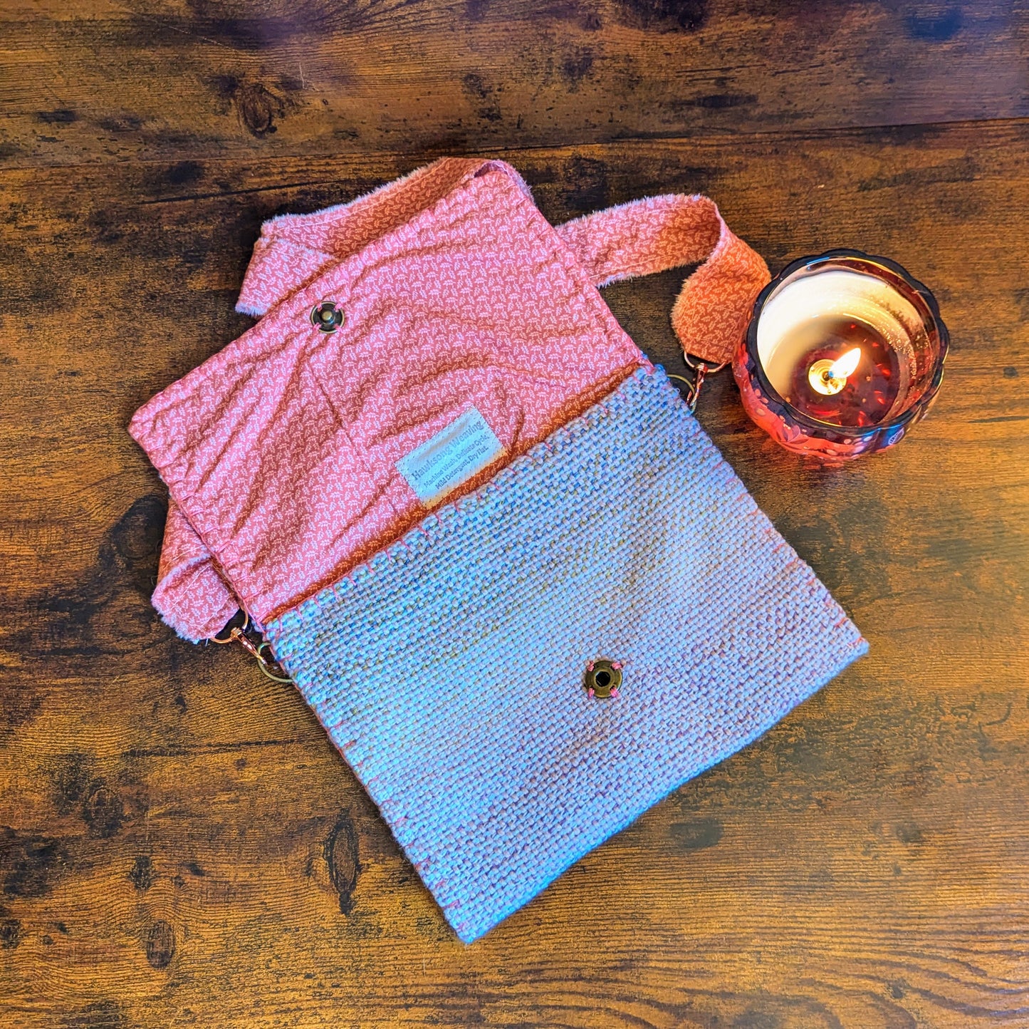 Coral Pink Handwoven Shoulder Bag
