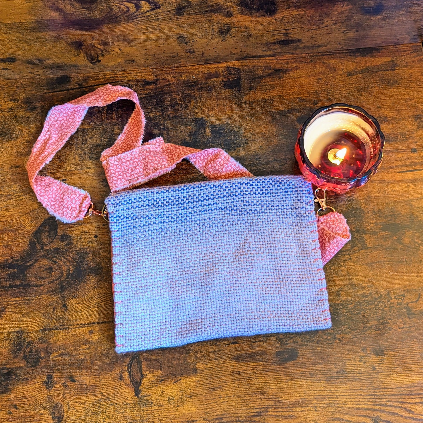 Coral Pink Handwoven Shoulder Bag