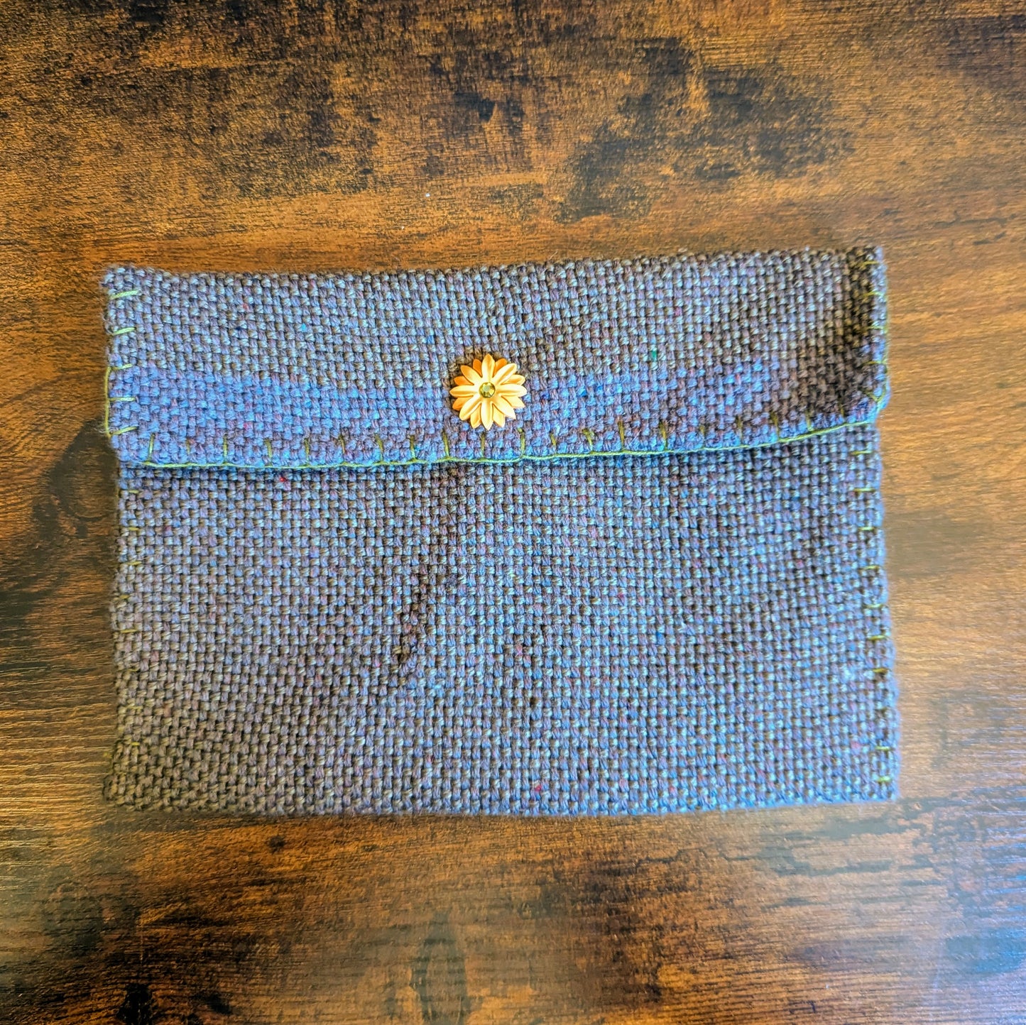 Green and Gold Handwoven Storage Pouch