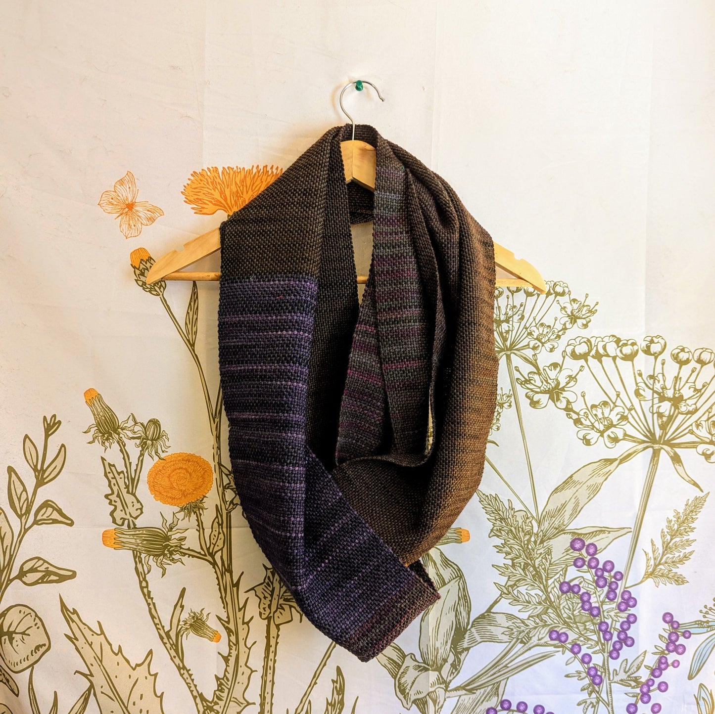 Infinite Forest Glen Handwoven Merino-blend Infinity Scarf