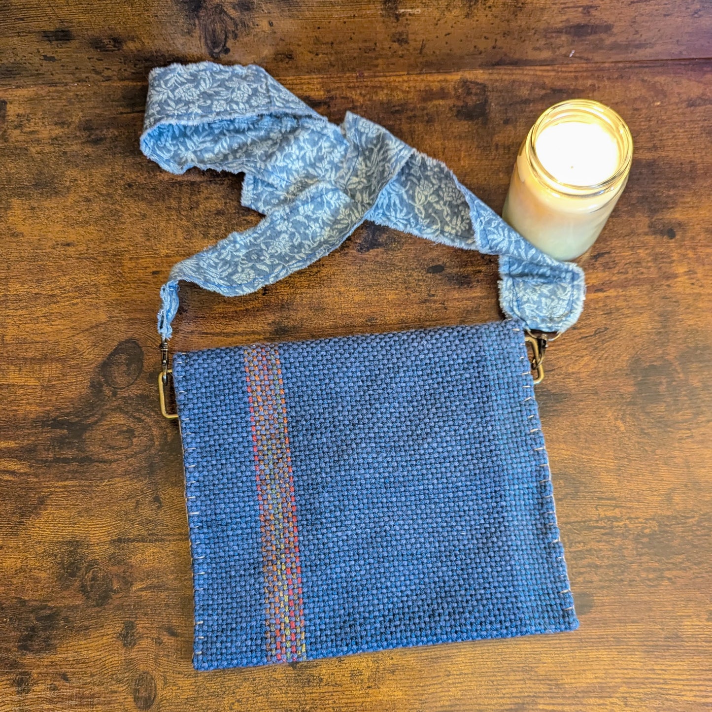 Bernadette Blue Handwoven Shoulder Bag