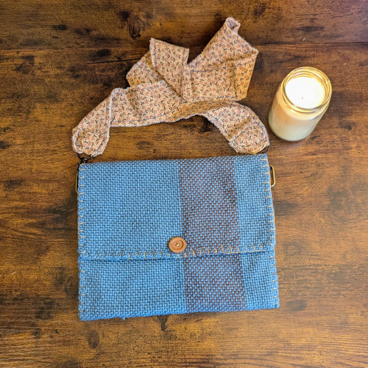 Brooke Blue Handwoven Shoulder Bag
