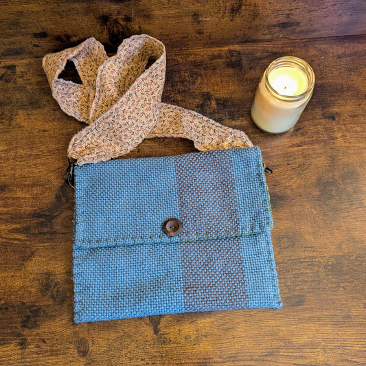 Brielle Blue Handwoven Shoulder Bag