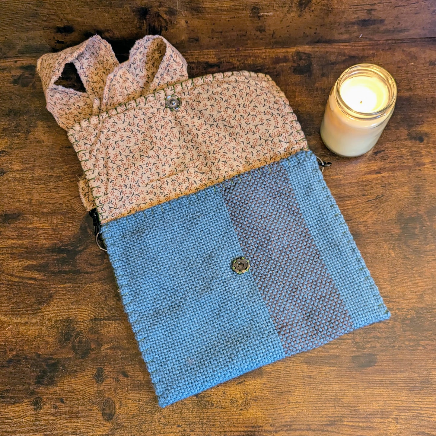Brielle Blue Handwoven Shoulder Bag