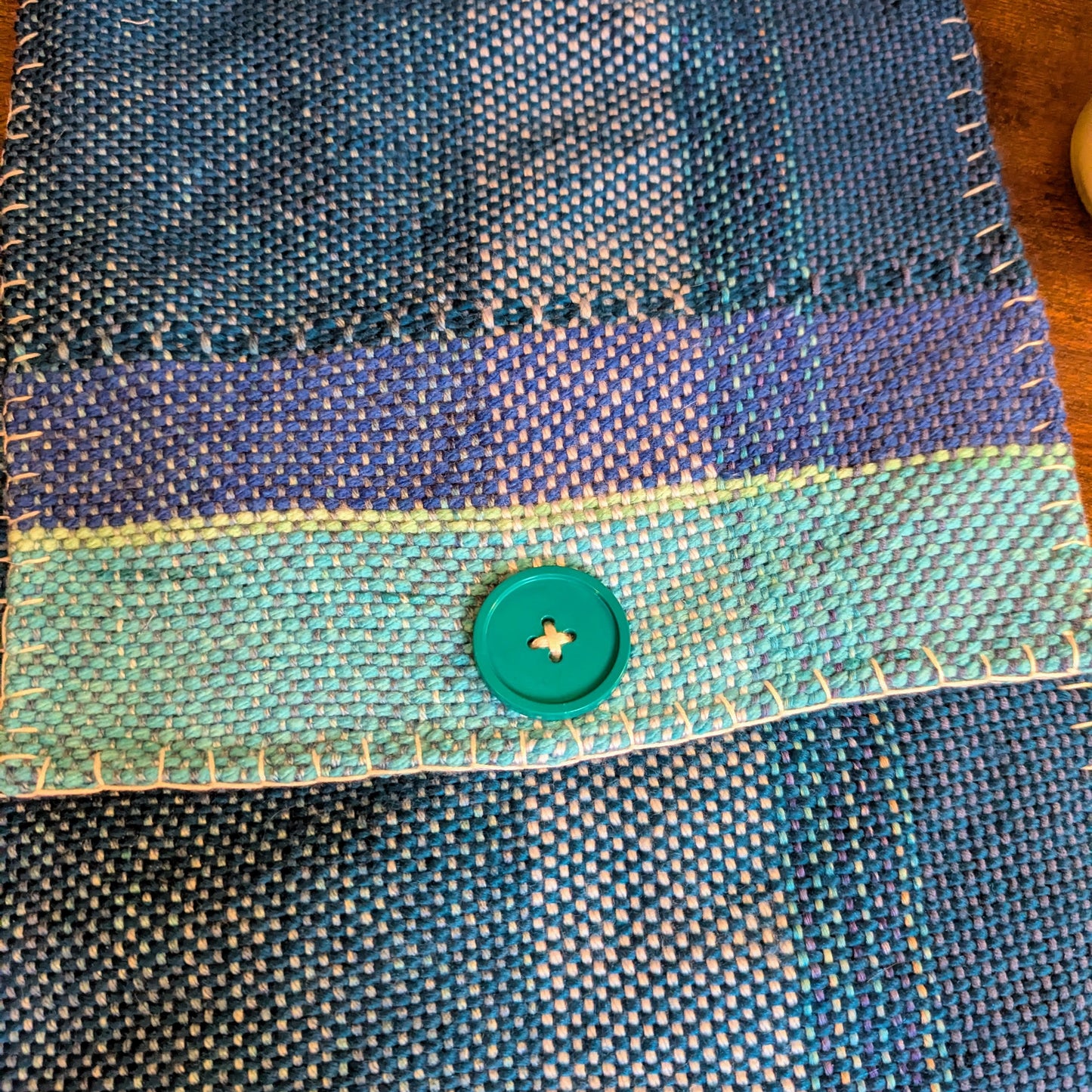 Ocean Blue Picnic Handwoven Shoulder Bag