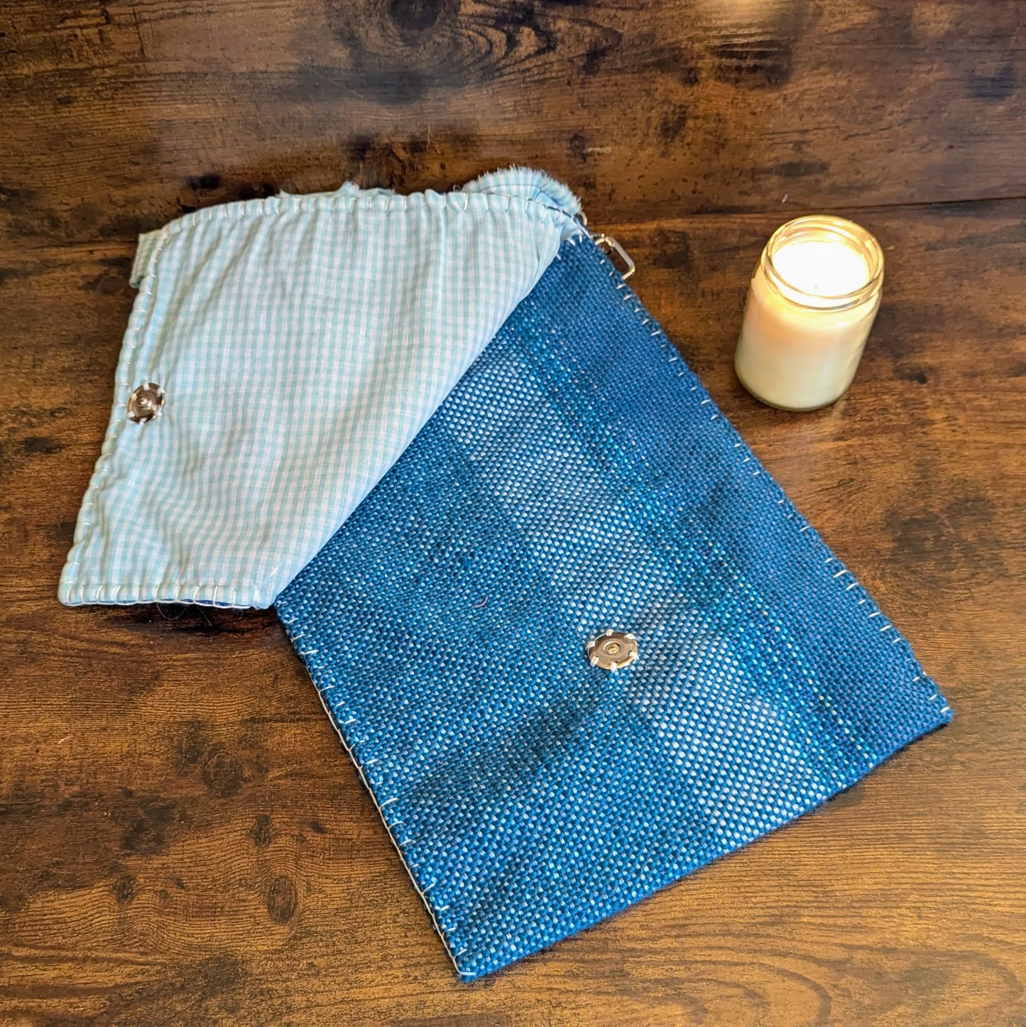 Ocean Blue Picnic Handwoven Shoulder Bag