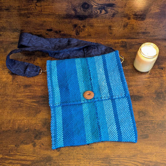 Peacock Blue Handwoven Shoulder Bag