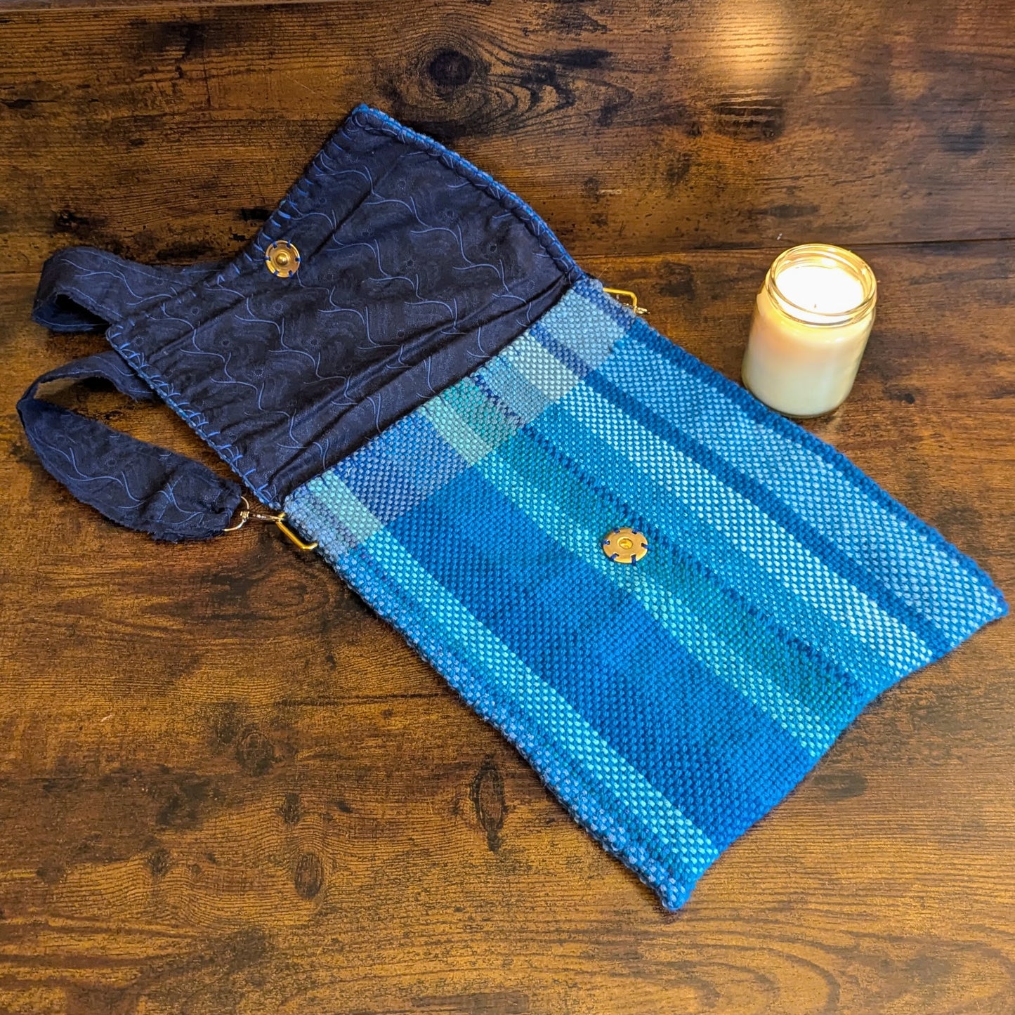 Peacock Blue Handwoven Shoulder Bag