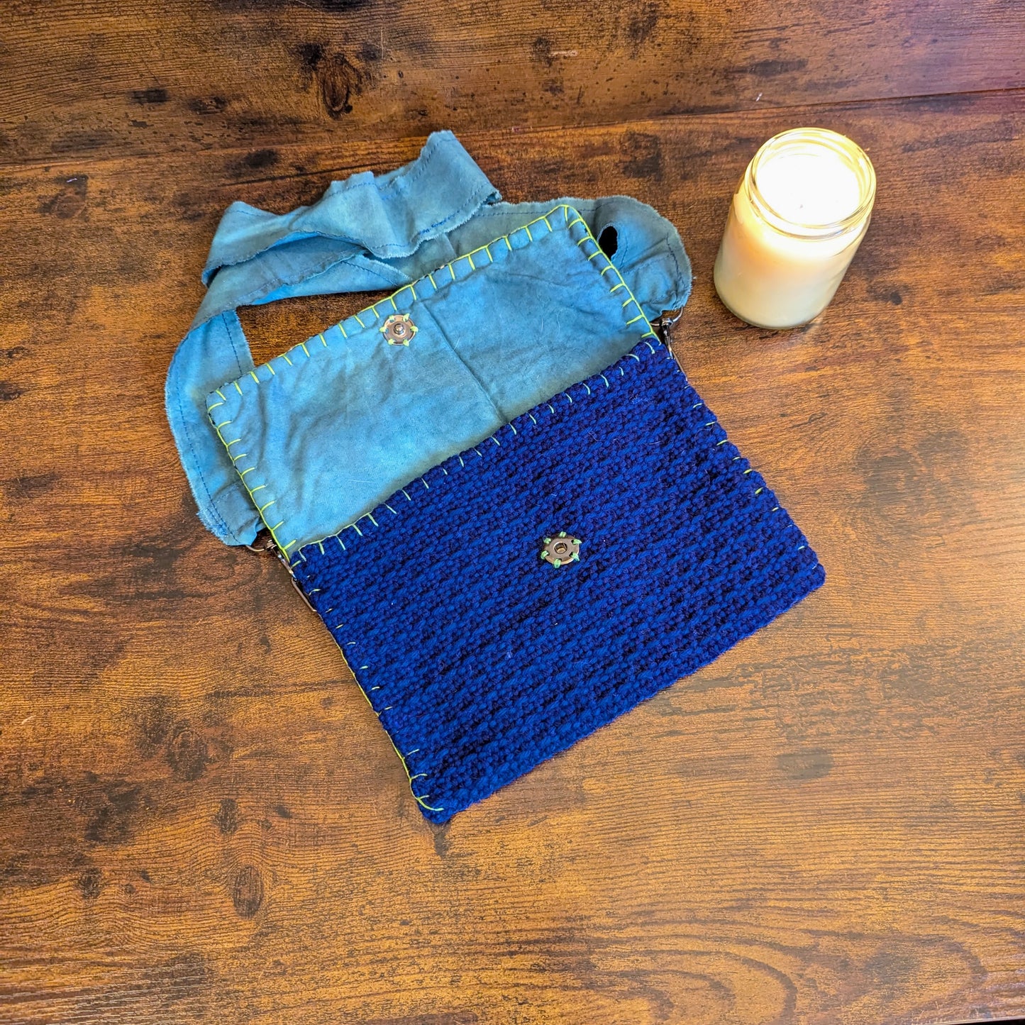 Mini Lime and Aqua Handwoven Shoulderbag