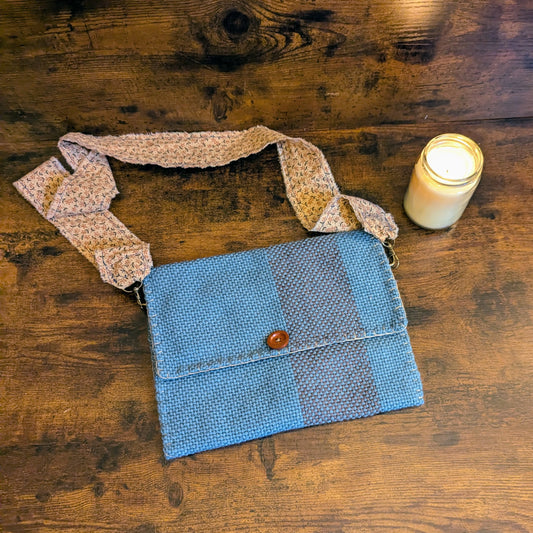 Beatrice Blue Handwoven Shoulder Bag