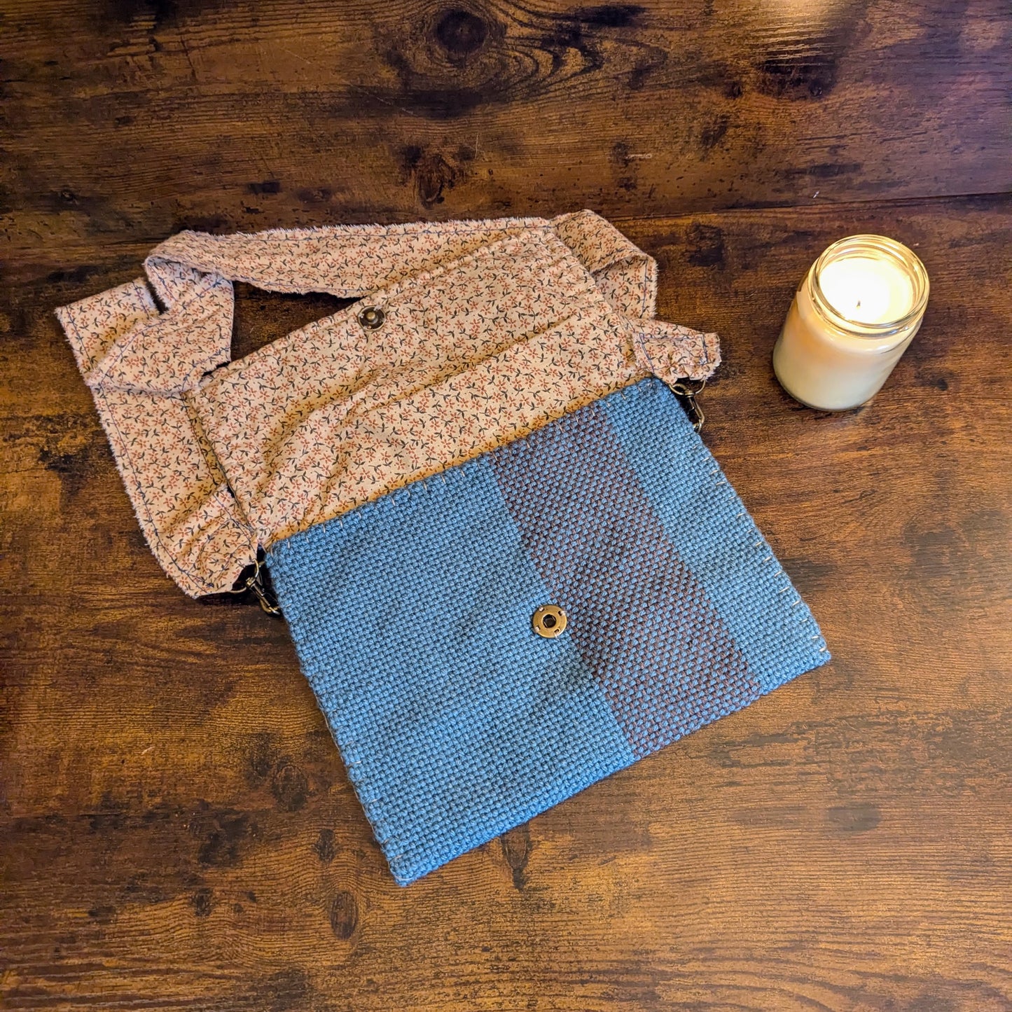 Beatrice Blue Handwoven Shoulder Bag
