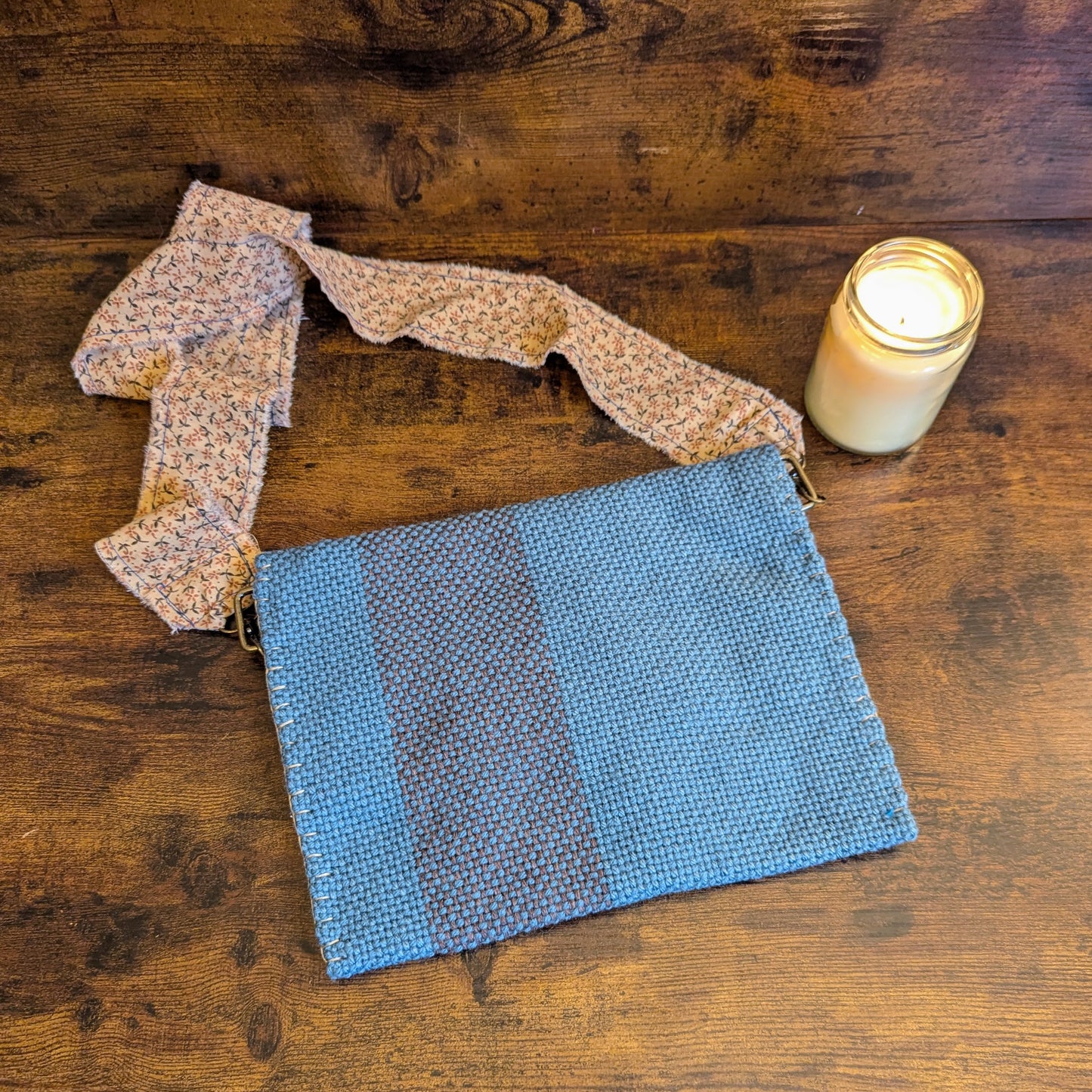 Beatrice Blue Handwoven Shoulder Bag