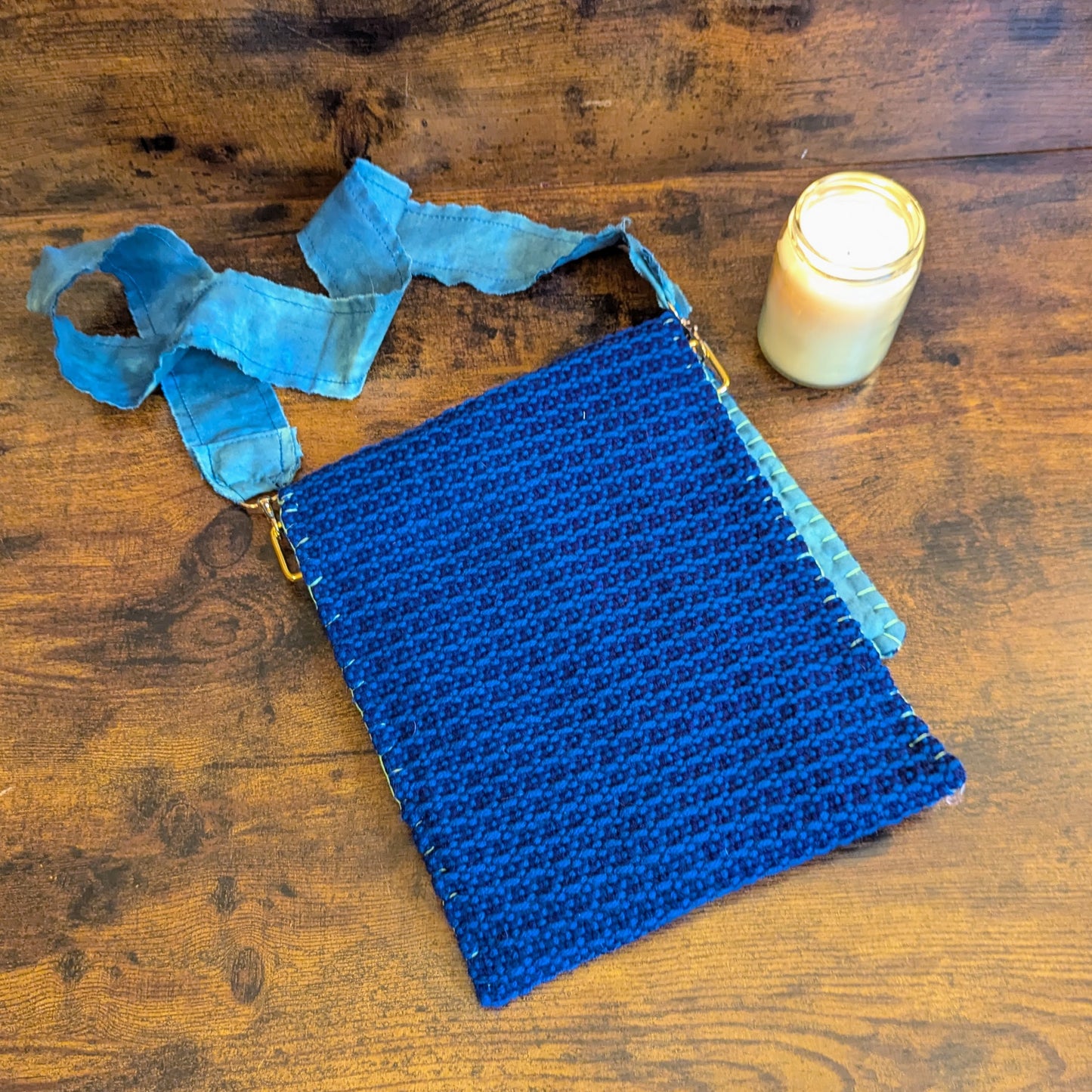 Overlapping Blues Handwoven Shoulderbag