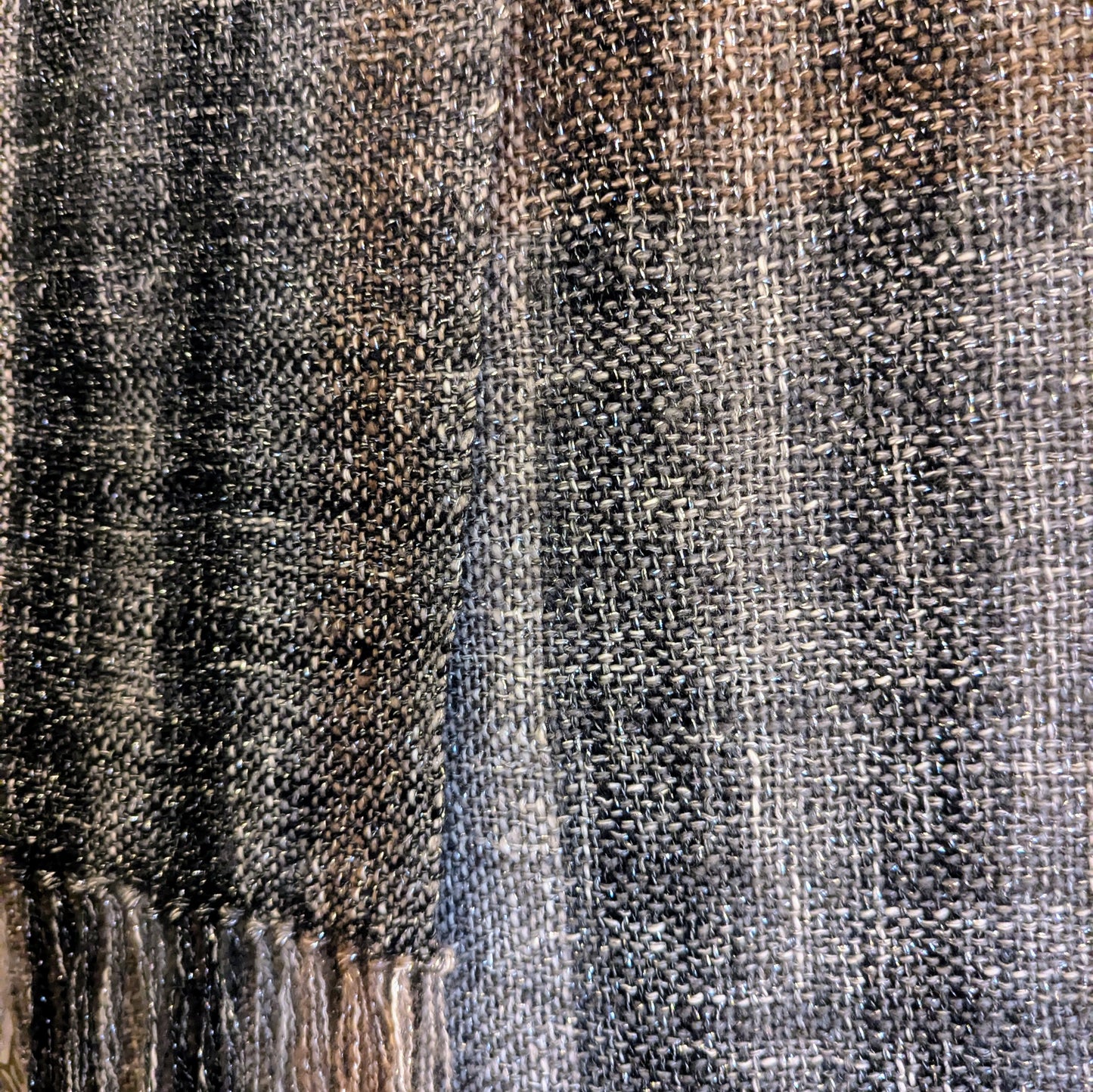 Burnt Umber and Ash Handwoven Hypoallergenic Sparkle Scarf