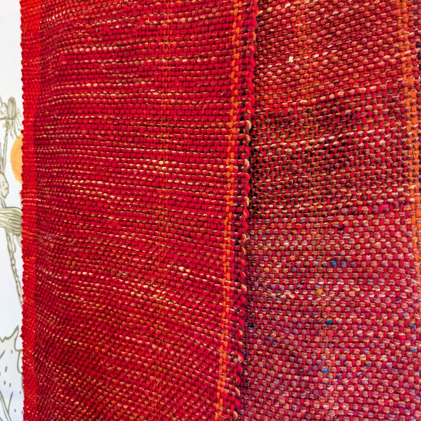 Phoenix Rising Handwoven Wool Scarf (Featuring yarn From KittyCat Spins)