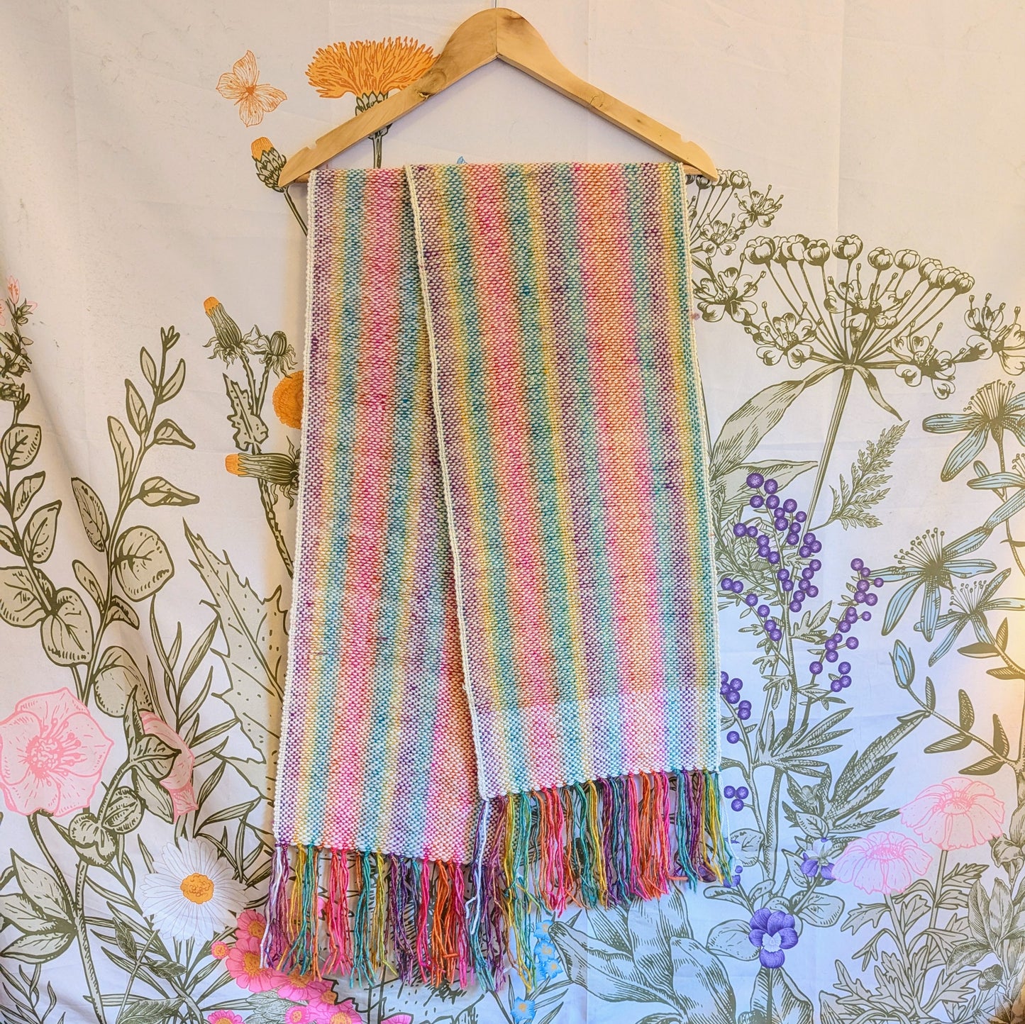 20% OFF! Rainbow Clouds Handwoven Merino Blend Scarf