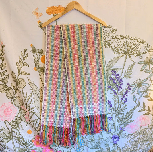 20% OFF! Rainbow Clouds Handwoven Merino Blend Scarf