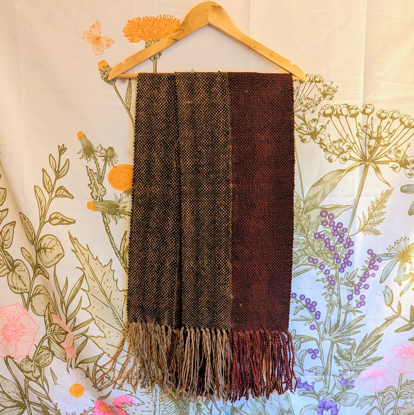 Red Oak Handwoven Vintage Finnish Wool and Alpaca Scarf