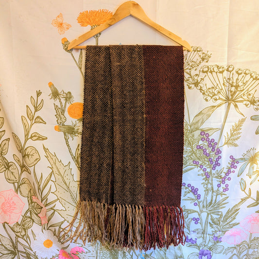 Red Oak Handwoven Vintage Finnish Wool and Alpaca Scarf