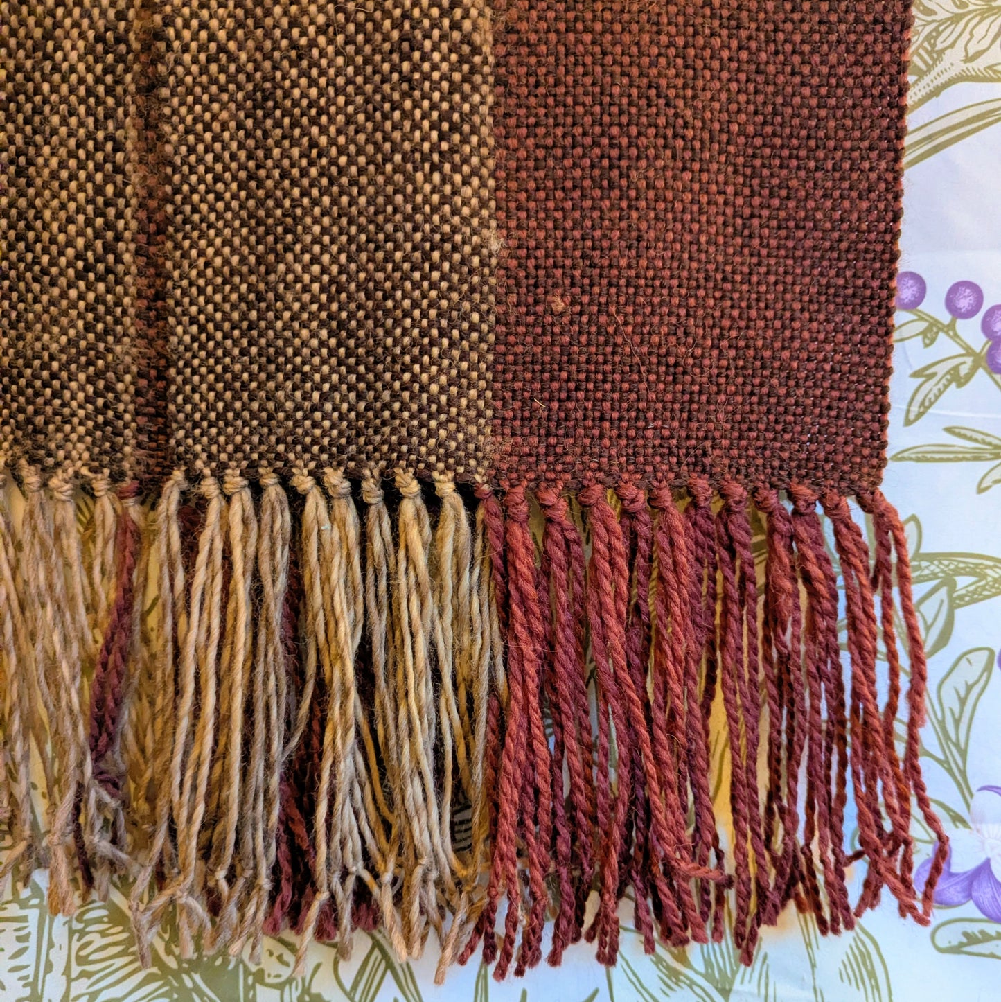 Red Oak Handwoven Vintage Finnish Wool and Alpaca Scarf