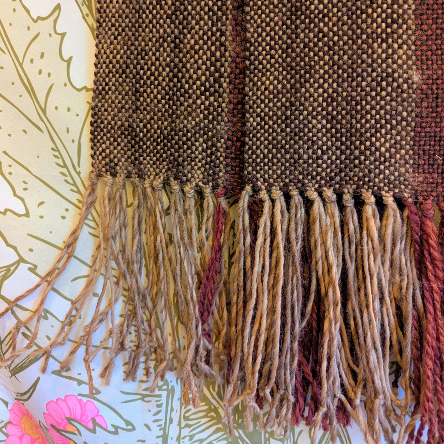 Red Oak Handwoven Vintage Finnish Wool and Alpaca Scarf