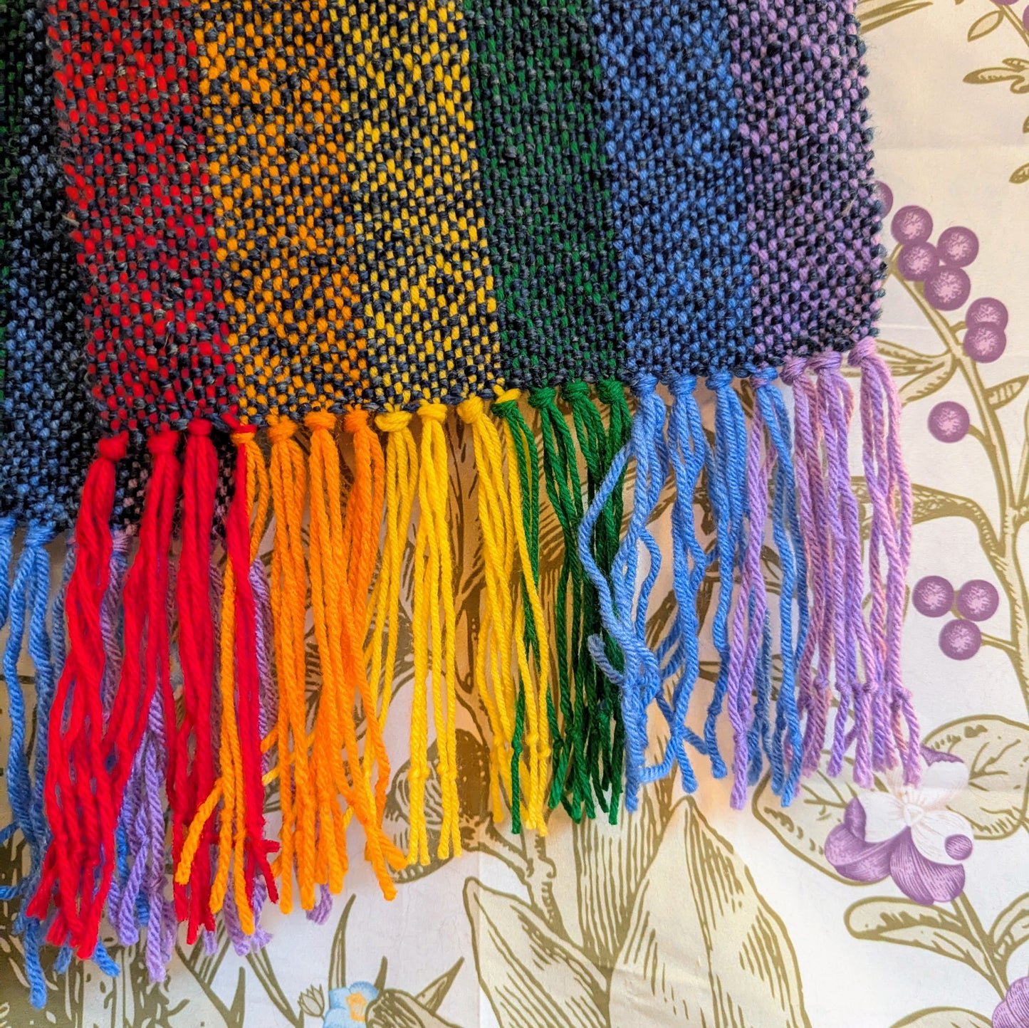 Rainbow Hypoallergenic Scarf in Navy Blue