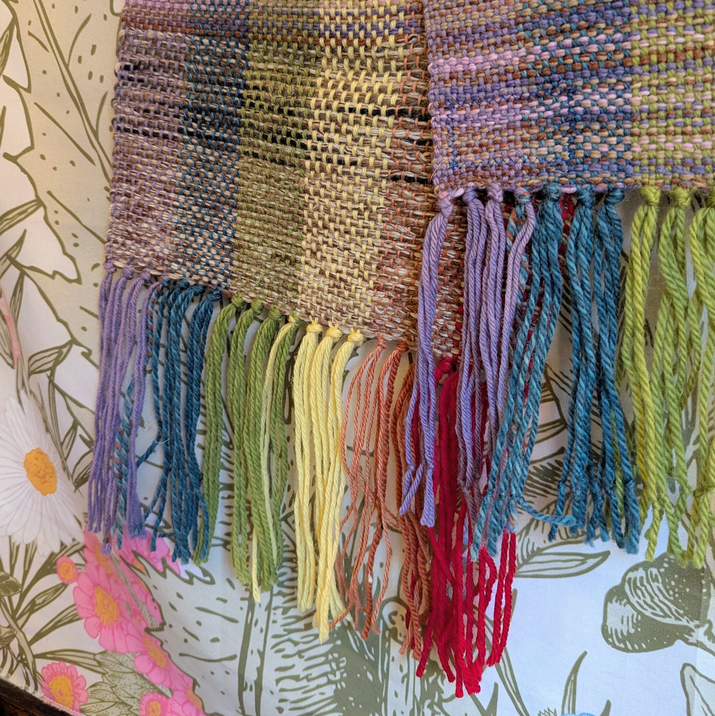 Rainbow Canyon Stripes Handwoven Merino Blend Scarf
