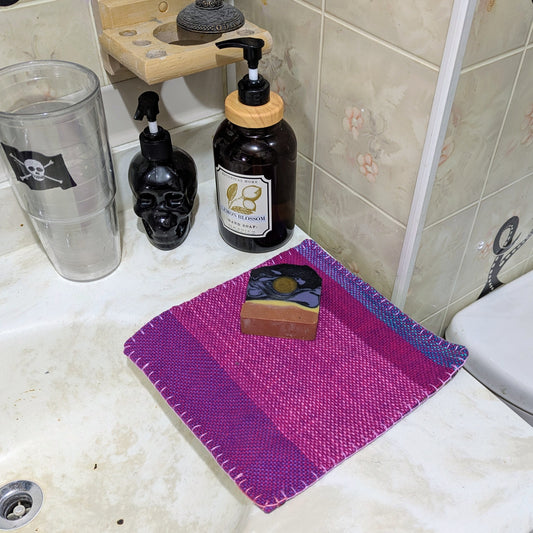 Softly Sudsing Handwoven Purple Oak Cotton-blend Wash Cloths