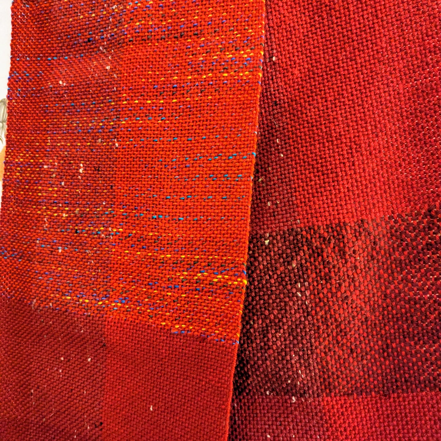 Red Patchwork Handwoven Hypoallergenic Scarf
