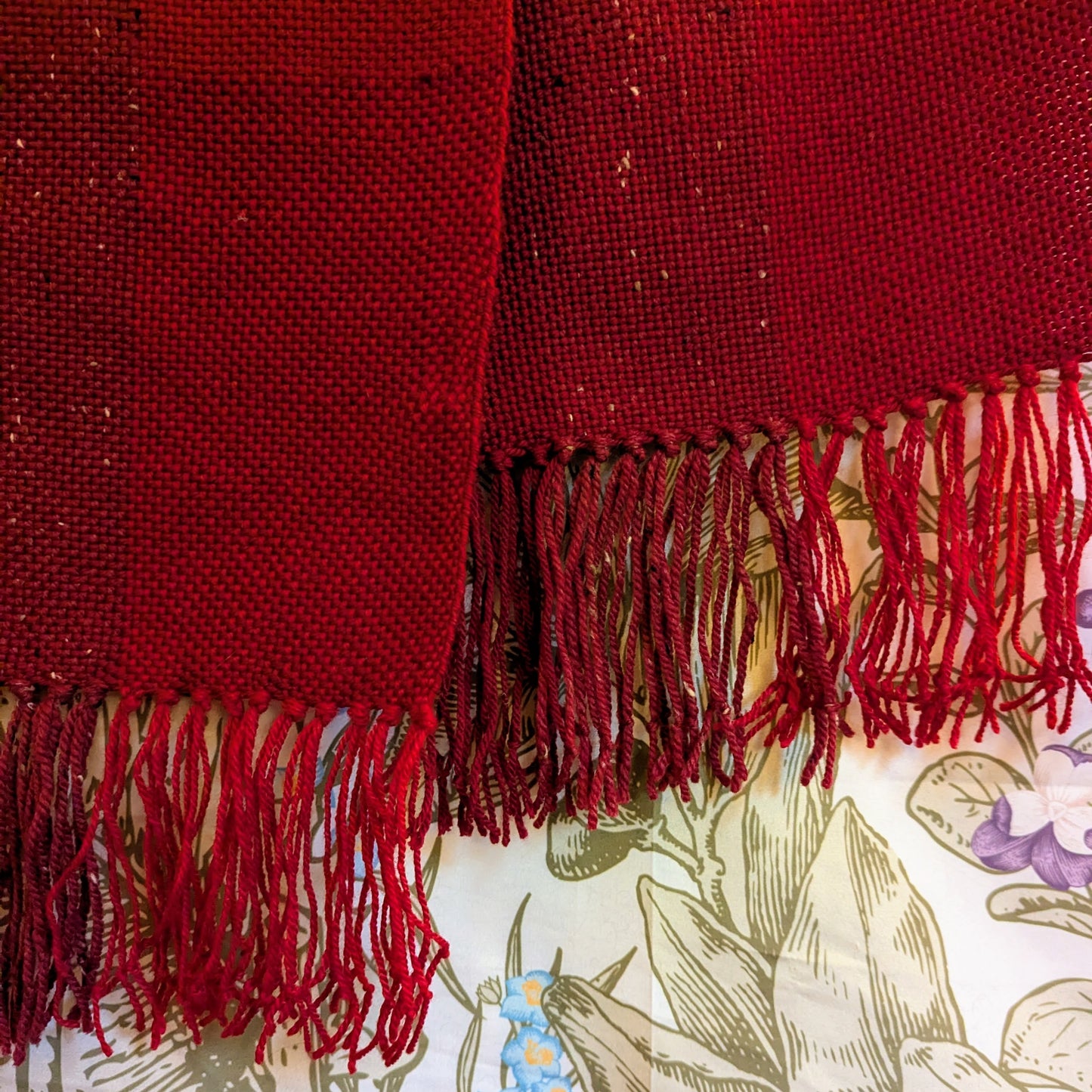 Red Patchwork Handwoven Hypoallergenic Scarf