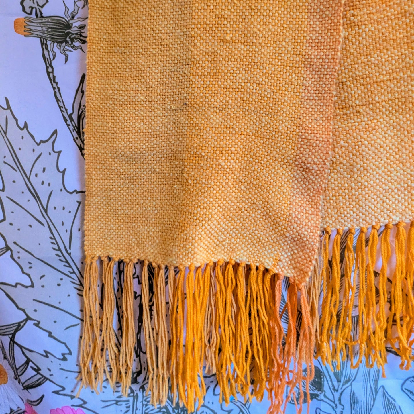 Sunshine Yellow Handwoven Merino-Mohair Blend Wool Scarf