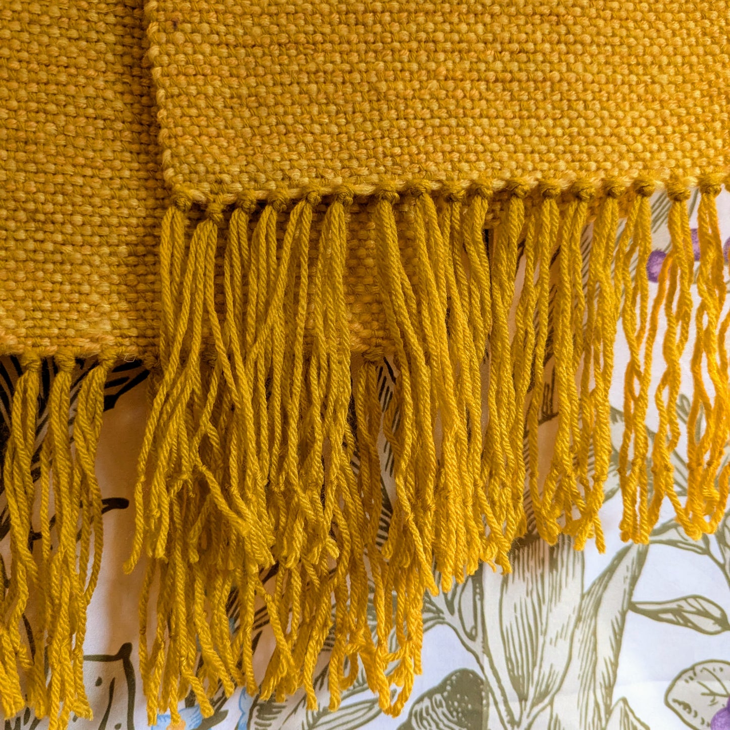 Goldenrod Yellow Handwoven Wool Blend Scarf