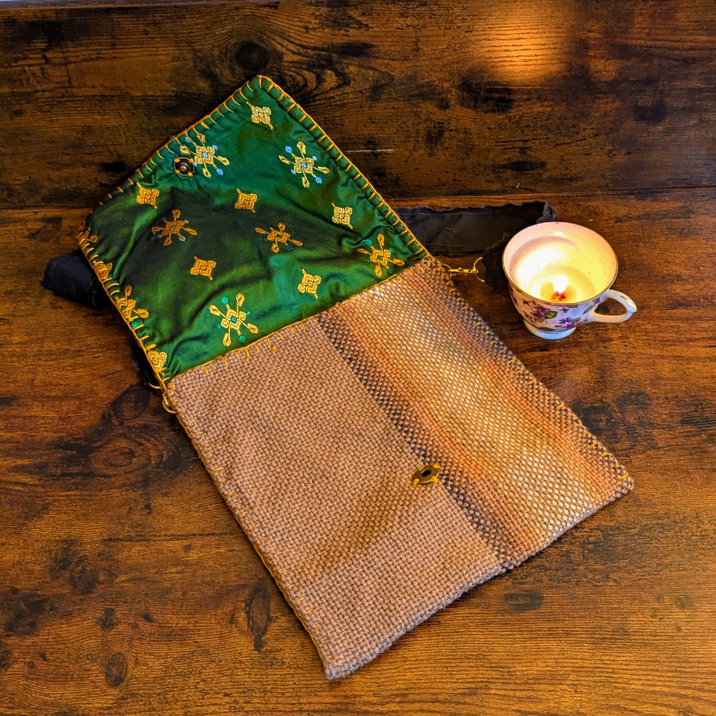 Not All That Glitters is Gold Handwoven Hypoallergenic Silk Lined Shoulder Bag