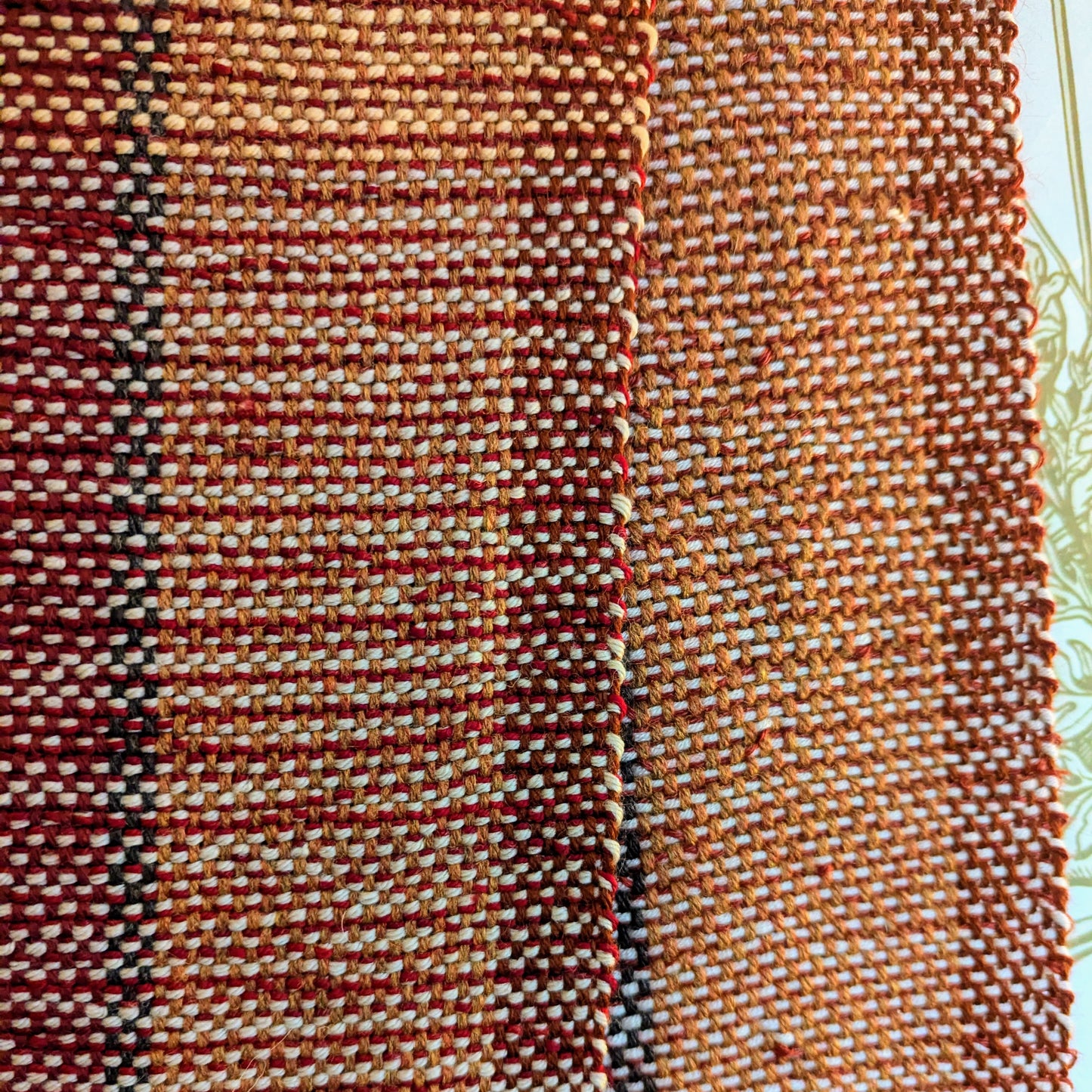 Strawberry Autumn Handwoven Wool Blend Scarf