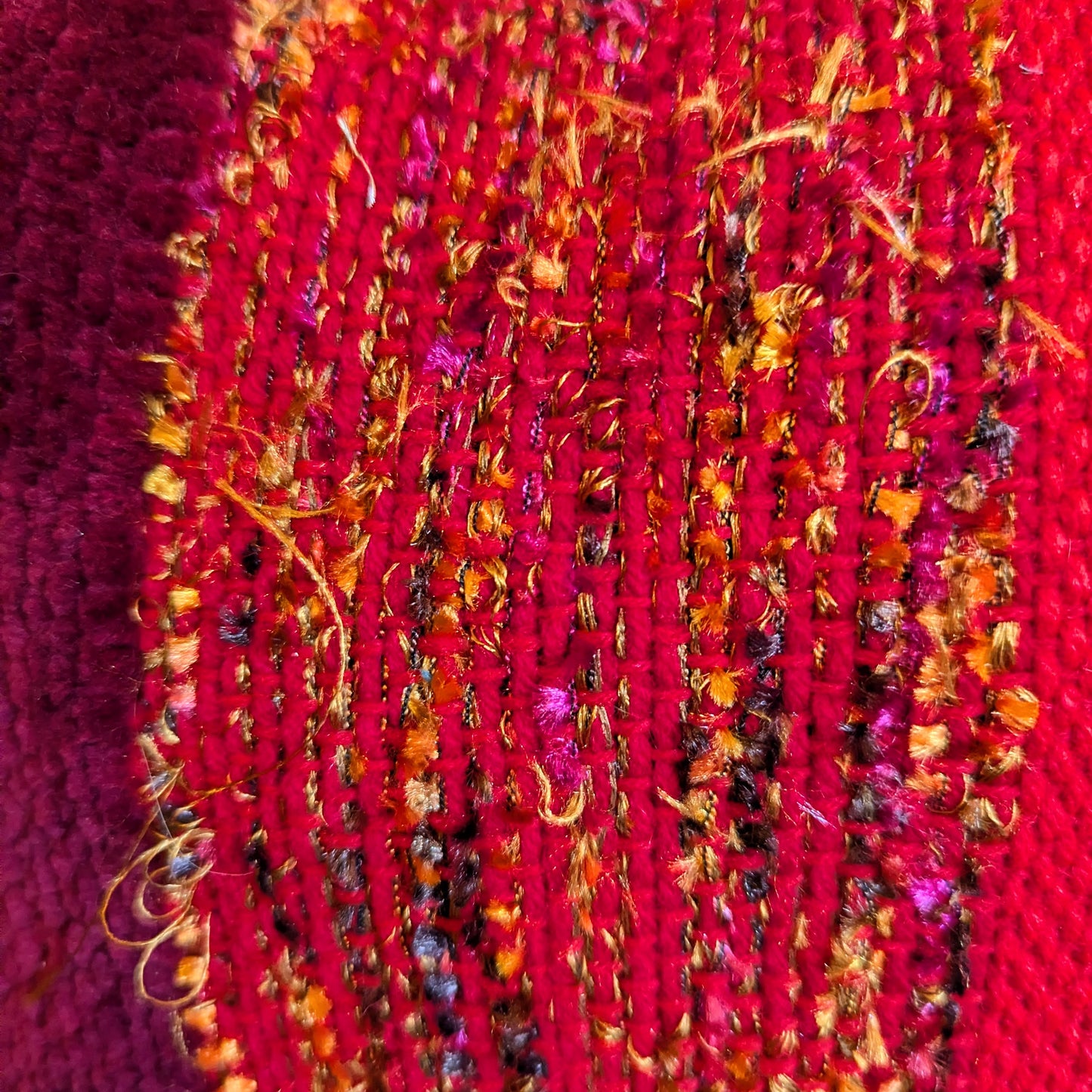 Fire Opal Stripe Handwoven Plush Throw Pillow