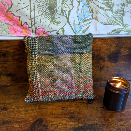 Earthen Gloaming Handwoven Zero-Waste Throw Pillow