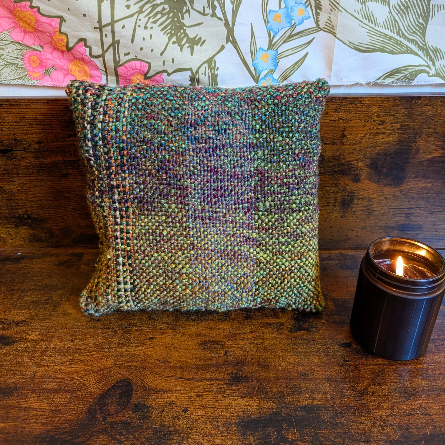Earthen Gloaming Handwoven Zero-Waste Throw Pillow