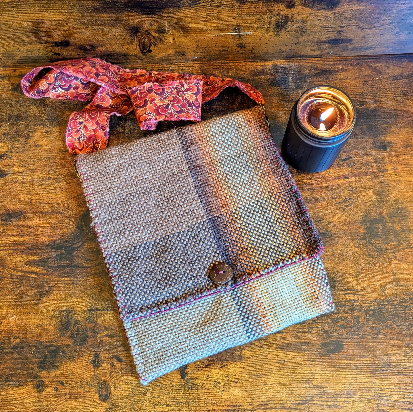 Gilded Gold Brown Ombre Handwoven Shoulder Bag