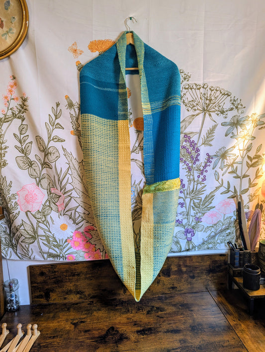 20% OFF! Sunshiney Days Handwoven Infinity Scarf w/ Yarn From KittyCat Spins