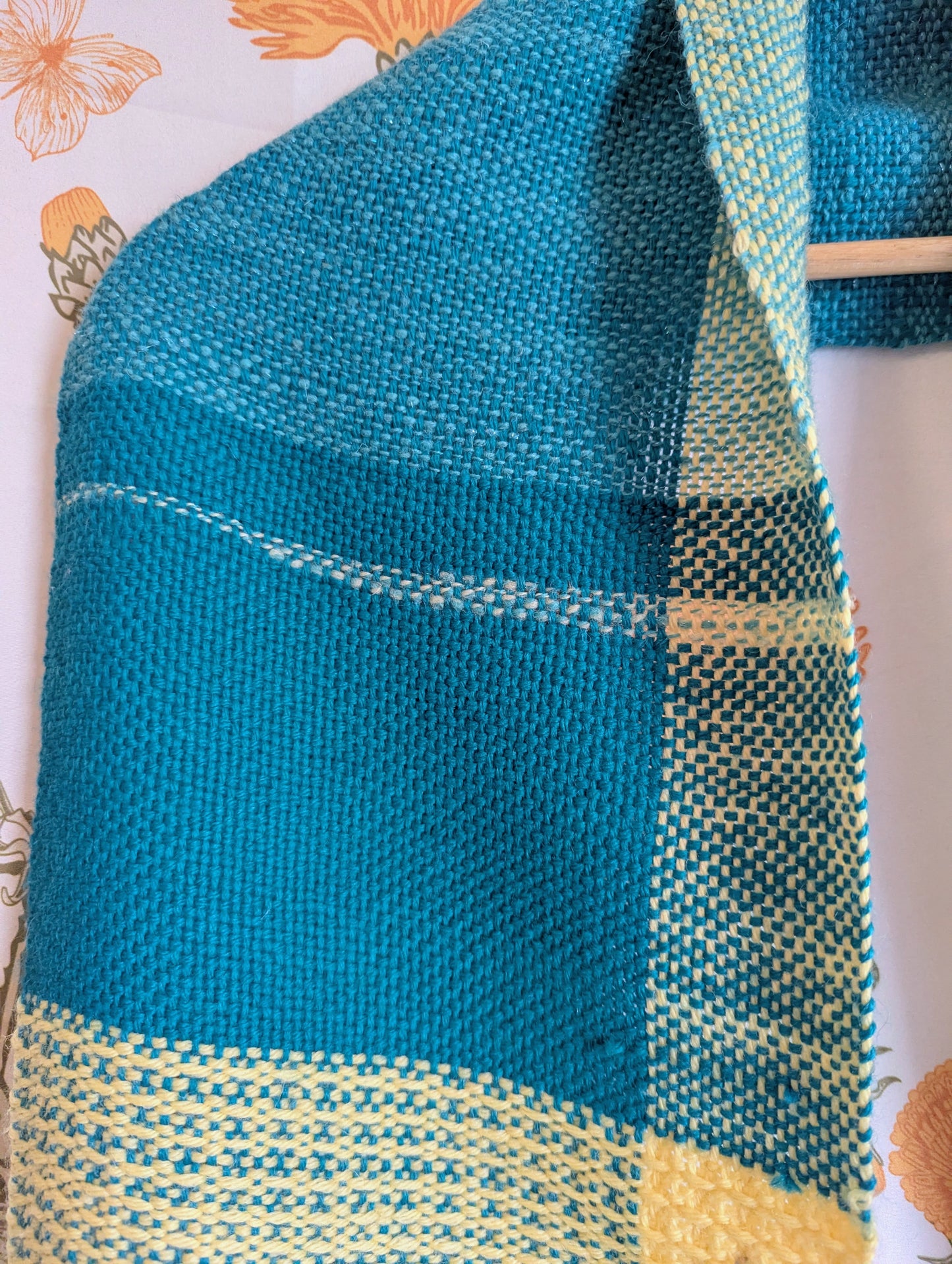 Sunshiney Days Handwoven Infinity Scarf w/ Yarn From KittyCat Spins
