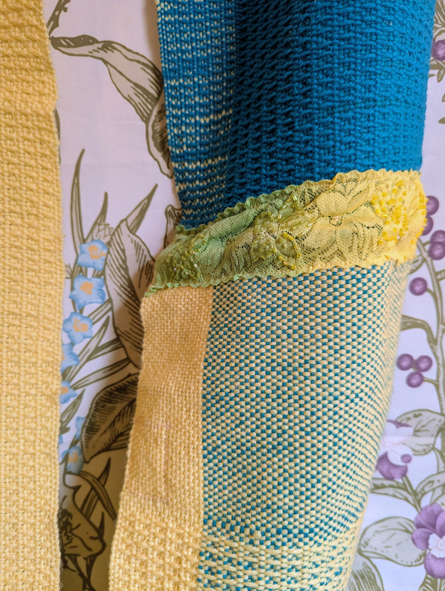 Sunshiney Days Handwoven Infinity Scarf w/ Yarn From KittyCat Spins