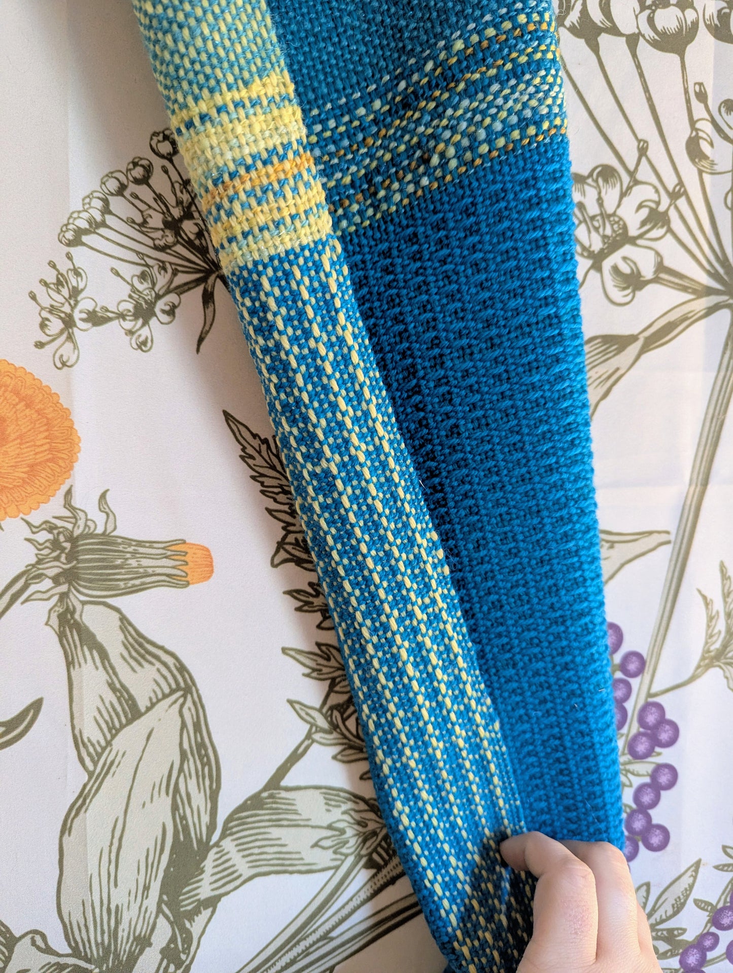 Sunshiney Days Handwoven Infinity Scarf w/ Yarn From KittyCat Spins