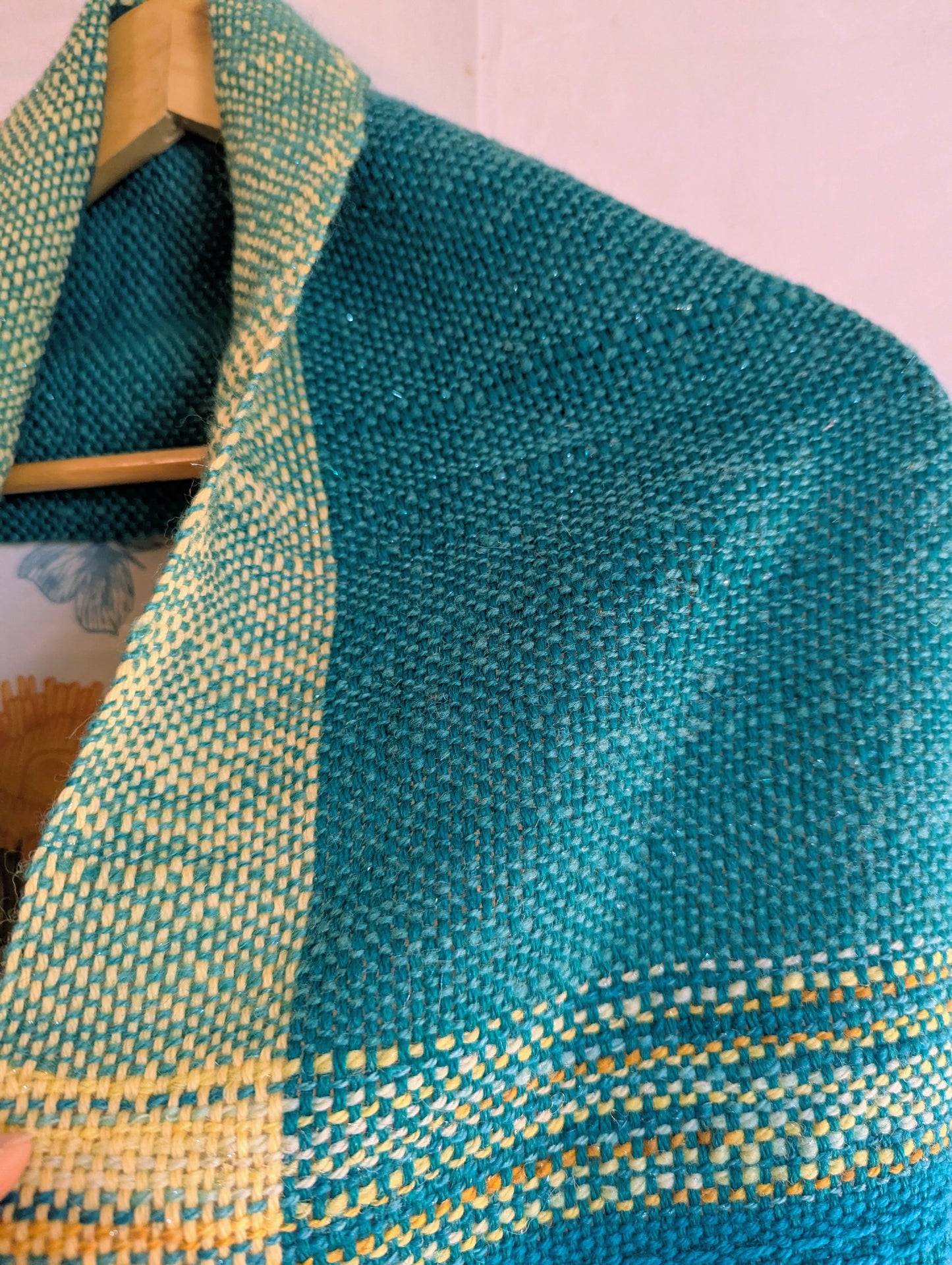 Sunshiney Days Handwoven Infinity Scarf w/ Yarn From KittyCat Spins