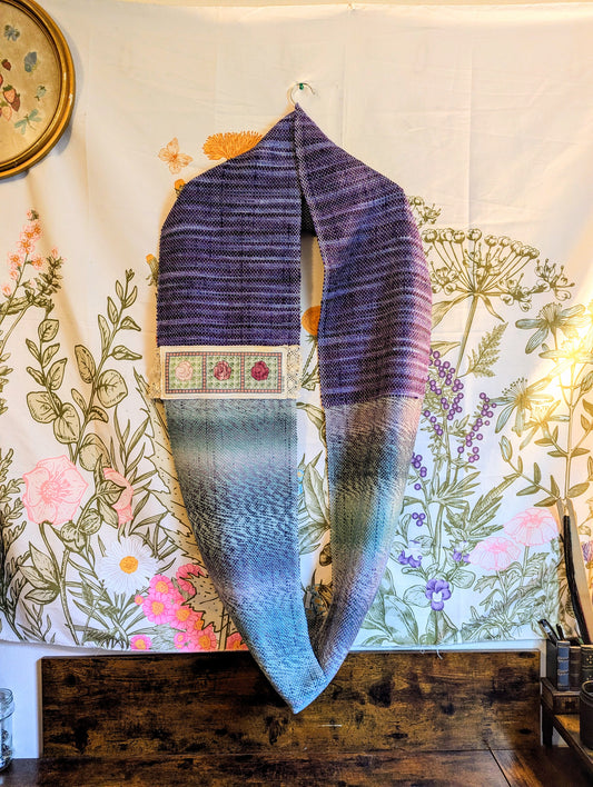 20% OFF! Purple Cottage Rose Handwoven Merino-Blend Infinity Scarf