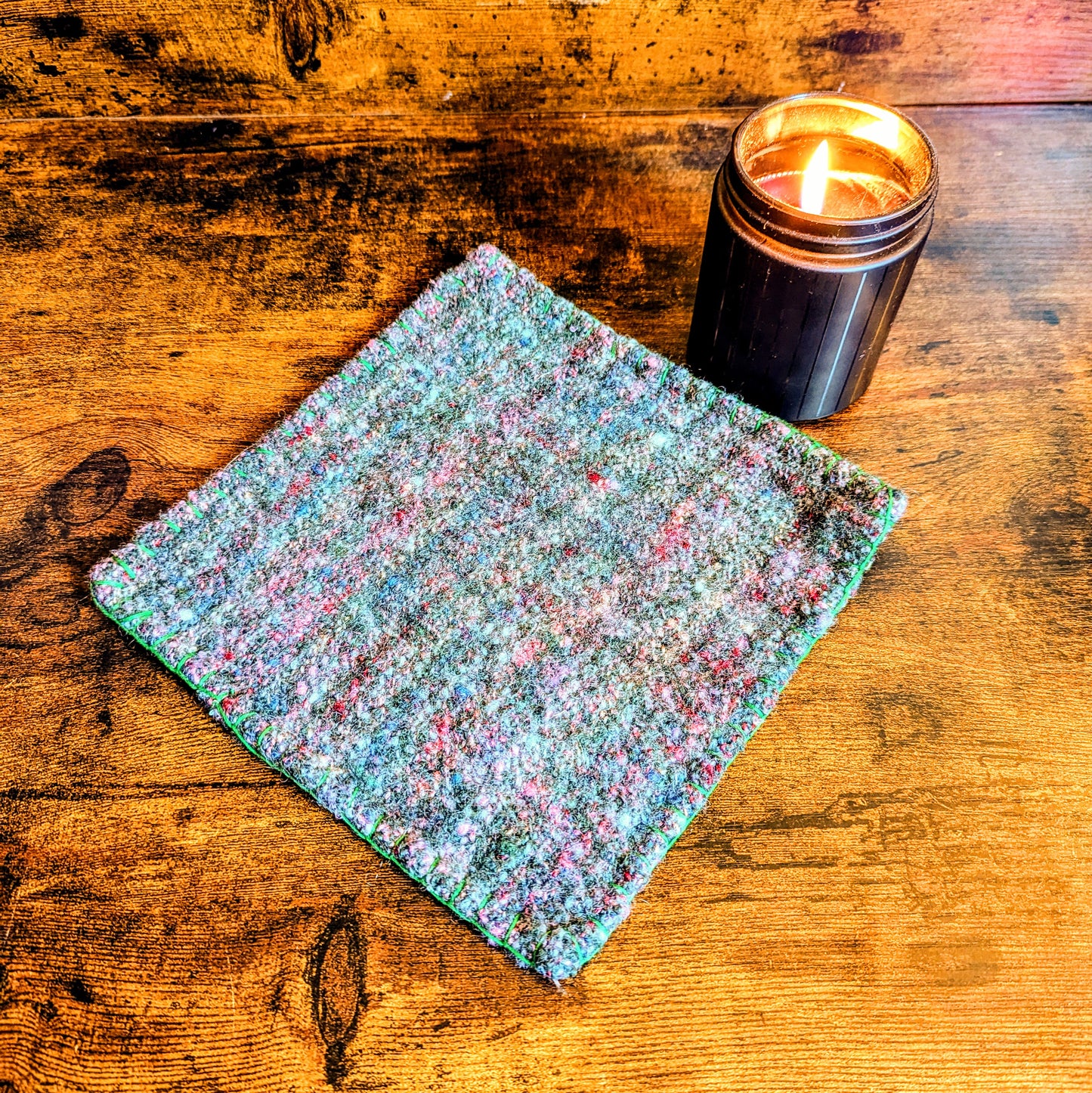 Wildflower Felted Wool Trivet (Featuring KittyCat Spins Yarn)