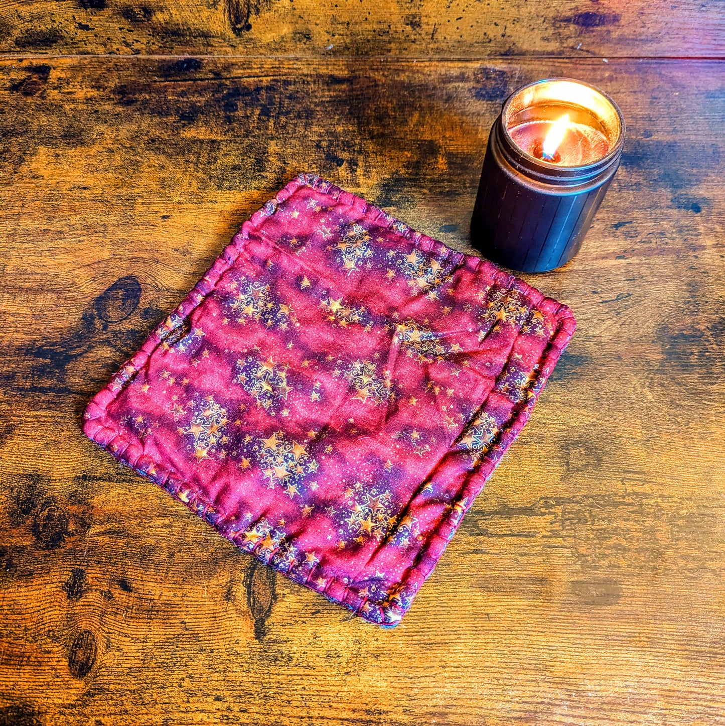Wildflower Stars Handwoven Trivets (Featuring KittyCat Spins Yarn)