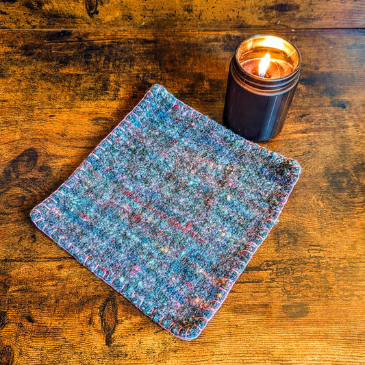 Strawberry Wildflower Handwoven Felted Wool Trivets (Featuring KittyCat Spins Yarn)